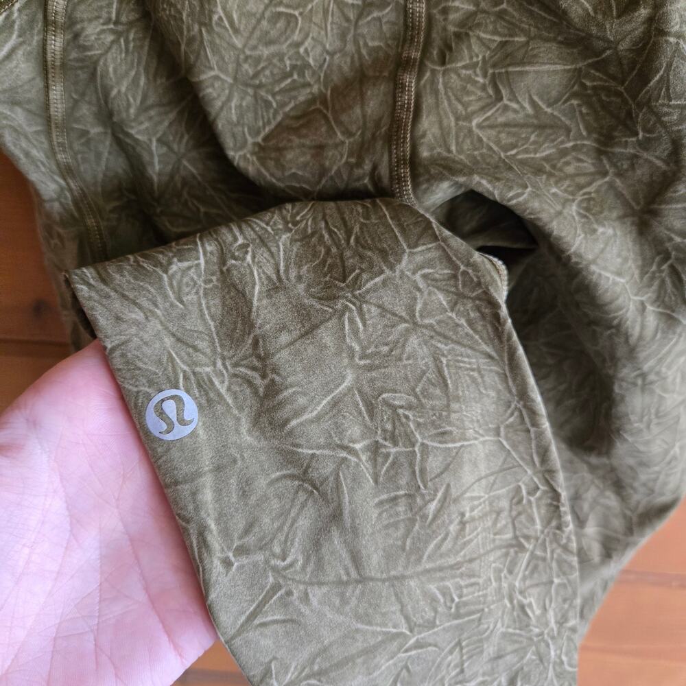 Lululemon Fast and Free High Rise Tight Legging 2 Ice Dye Wash Moss 25" Green - Picture 6 of 7